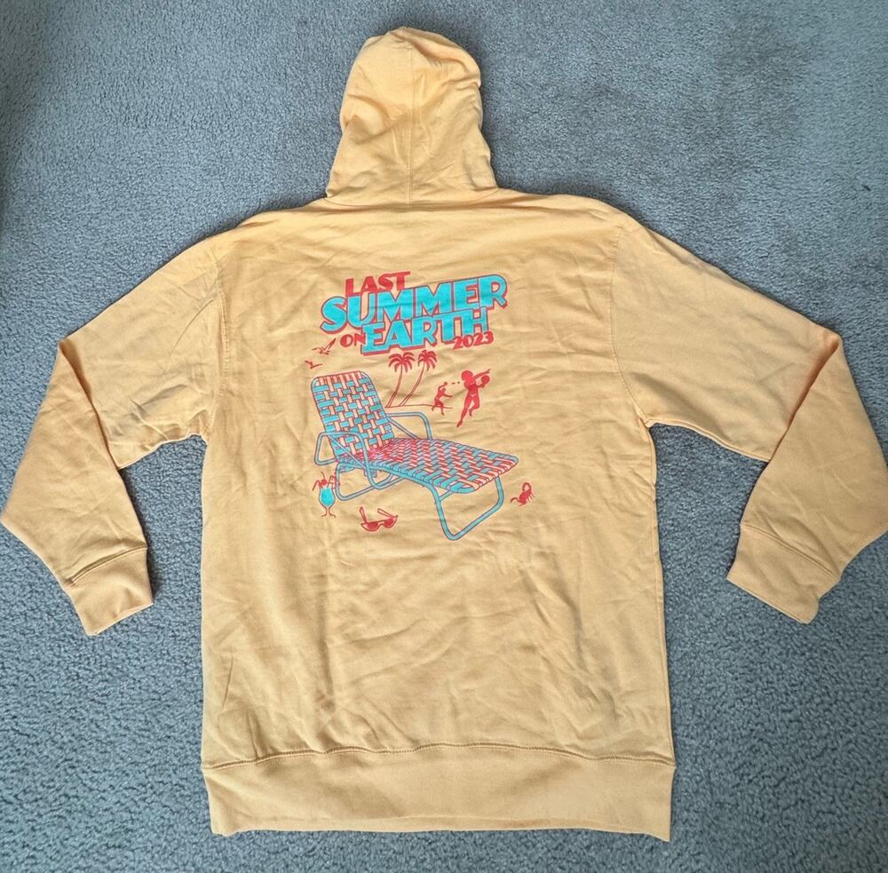 Barenaked Ladies Last Summer On Earth 2023 Tour Hoodie XL Yellow Band Sweater